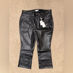 Good American crop leather pants